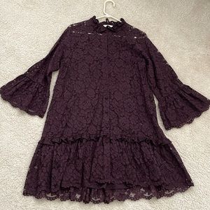 H&M Lace Dress M Size Burgundy Color